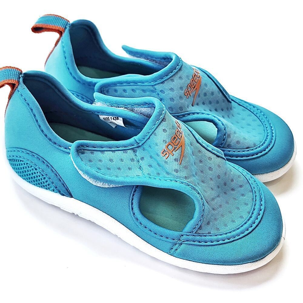 Speedo 10 Surfwalker Large Swim Shoes Pool Slippers Kids Toddler Blue